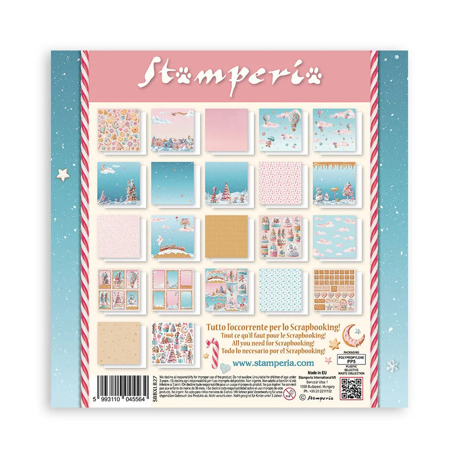SBBXLB27 Stamperia Candy Christmas 12x12 Inch Paper Pack Maxi (Single Face)