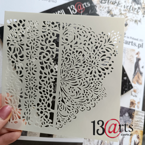ARTBLV17 Stencil Vintage lace, BLACK VELVET