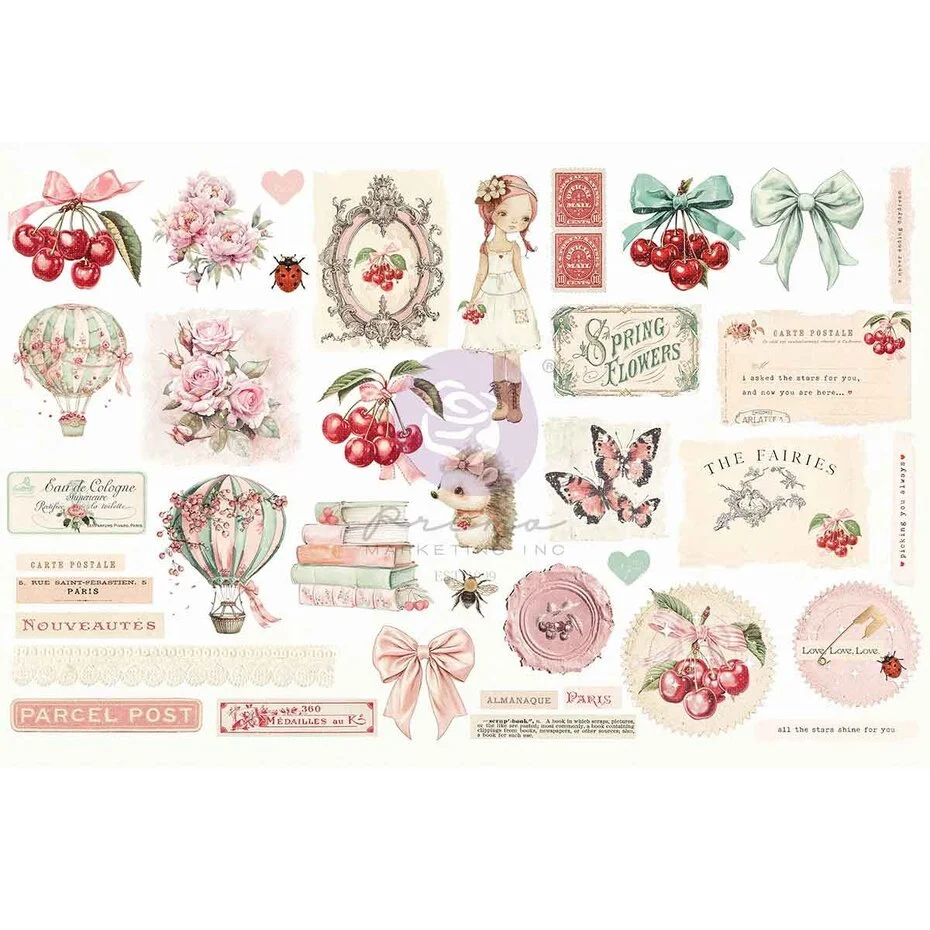 PM981952 Prima Marketing Cherry Sweet Ephemera Pink Dreams (76pcs)