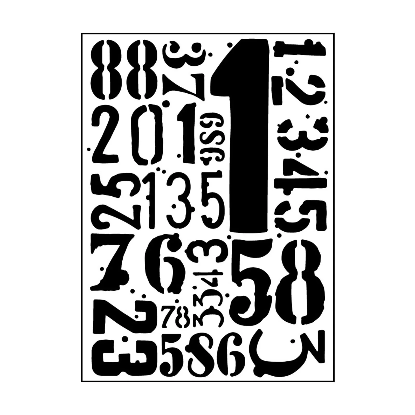 100605-337 Vaessen Creative • Embossing Folder 10,7x14,6cm- Folder Digits