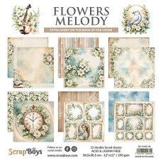 SB-FLME-08 Paper set 30,5x30,5 cm Scrap Boys -Flowers Melody