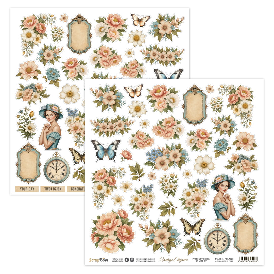 SB-VIEL-07 Scrap Boys 30,5x30,5cm -Vintage Elegance