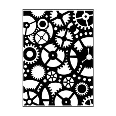100605-338 Vaessen Creative • Embossing Folder 10,7x14,6cm- Gears