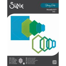 666844  Sizzix •Framelits Die Set 10pcs - Reversed Belinda Stitched Hexagons by Stacey Park