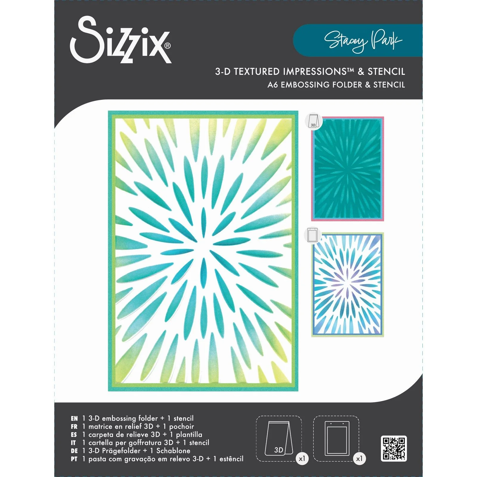 666892 Sizzix • 3-D TIEF & A6 Stencil Burst of Bright by Stacey Park