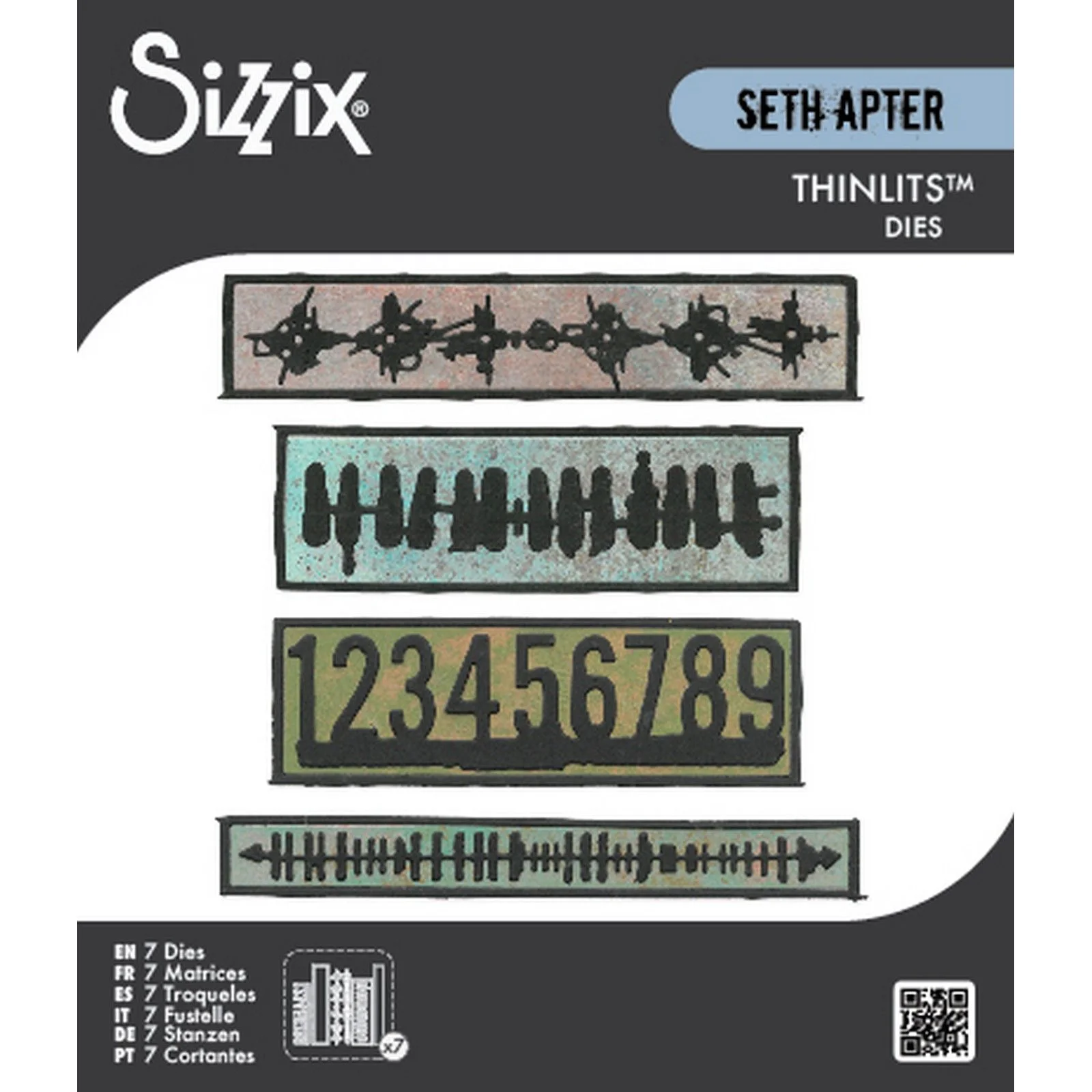 666906 Sizzix • Thinlits Die Set 7pcs Borderlines by Seth Apter