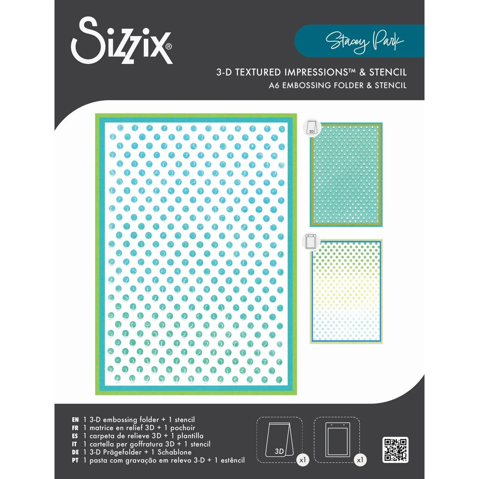 666891 Sizzix • 3-D TIEF & A6 Stencil Rock the Dots by Stacey Park