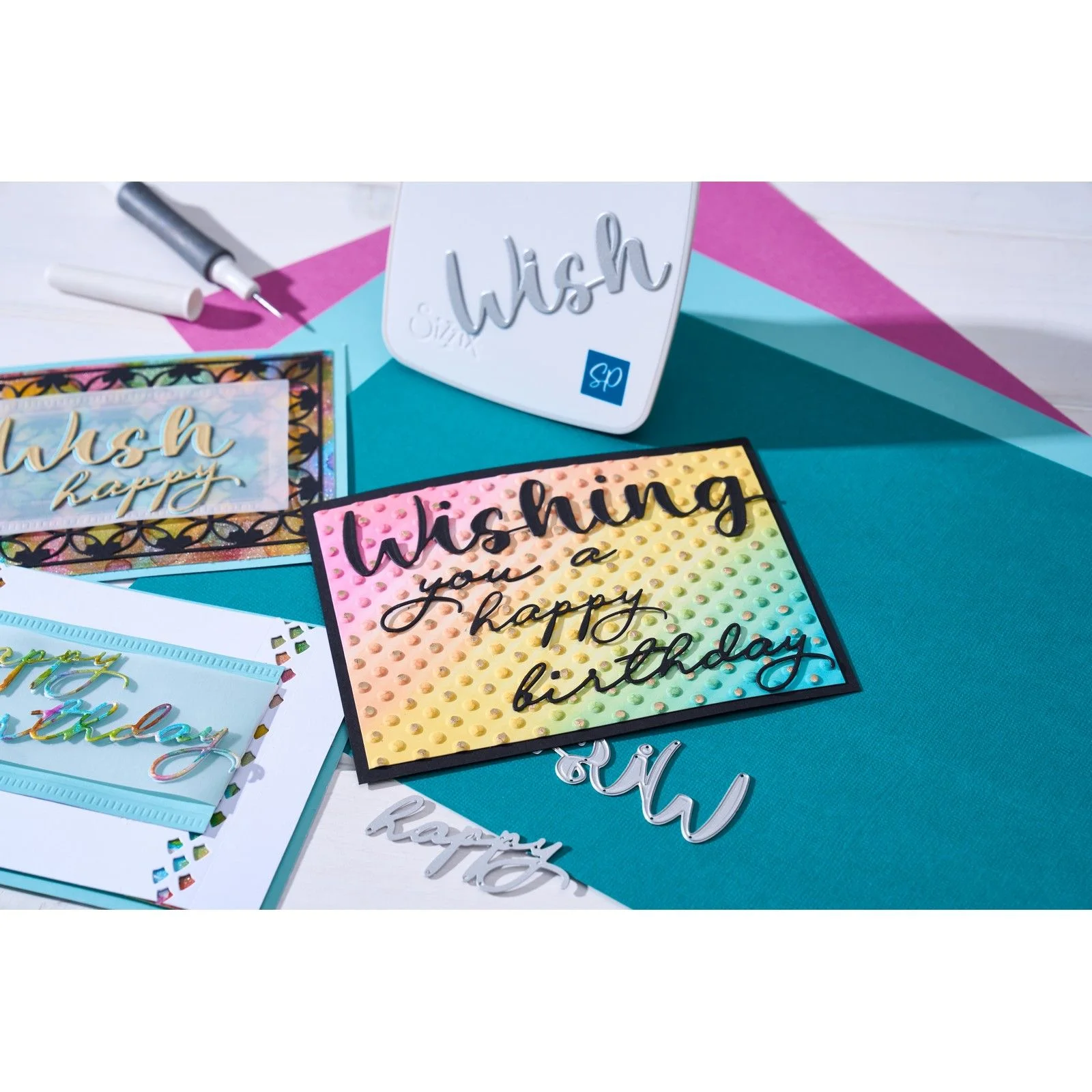 666891 Sizzix • 3-D TIEF & A6 Stencil Rock the Dots by Stacey Park