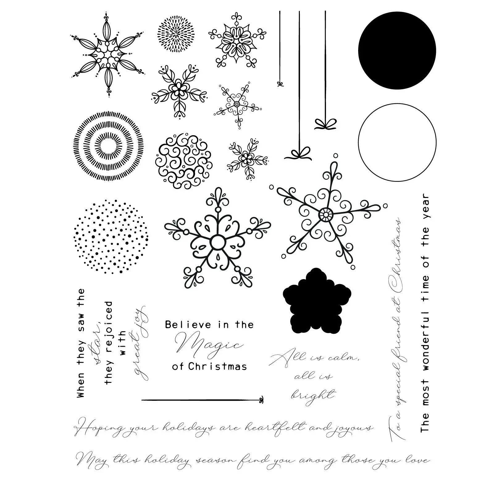 666896 Sizzix • A5 Clear Stamp Set 25pcs & 1pcs Framelits Holiday Bits and Bobs by Stacey Park