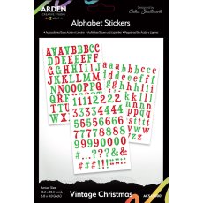 ACSAS0001 Vintage Christmas 6x8 Inch Alphabet Stickers (3pcs)
