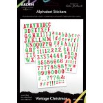 ACSAS0001 Vintage Christmas 6x8 Inch Alphabet Stickers (3pcs)