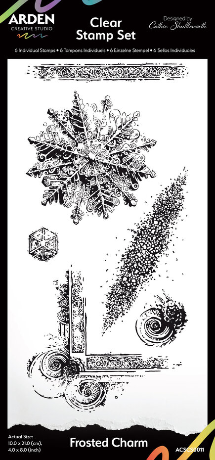 ACSCS0011 Frosted Charm 4x8 Inch Clear Stamp Set