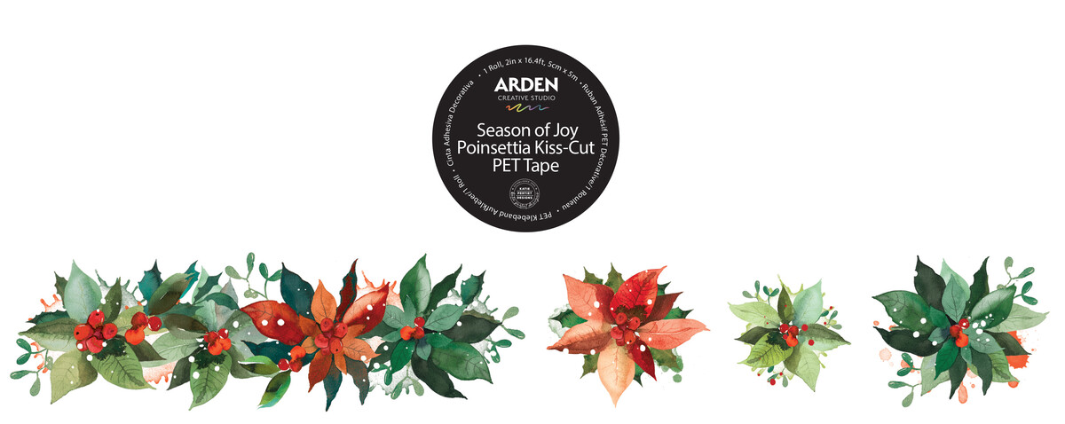 ACSCT0005 Season of Joy Kiss-Cut PET Tape Poinsettia (5cmx5m)