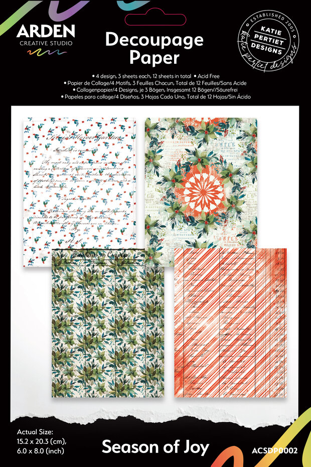 ACSDP0002 Season of Joy 6x8 Inch Decoupage Paper