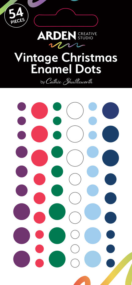 ACSED0002 Vintage Christmas Enamel Dots (54pcs)