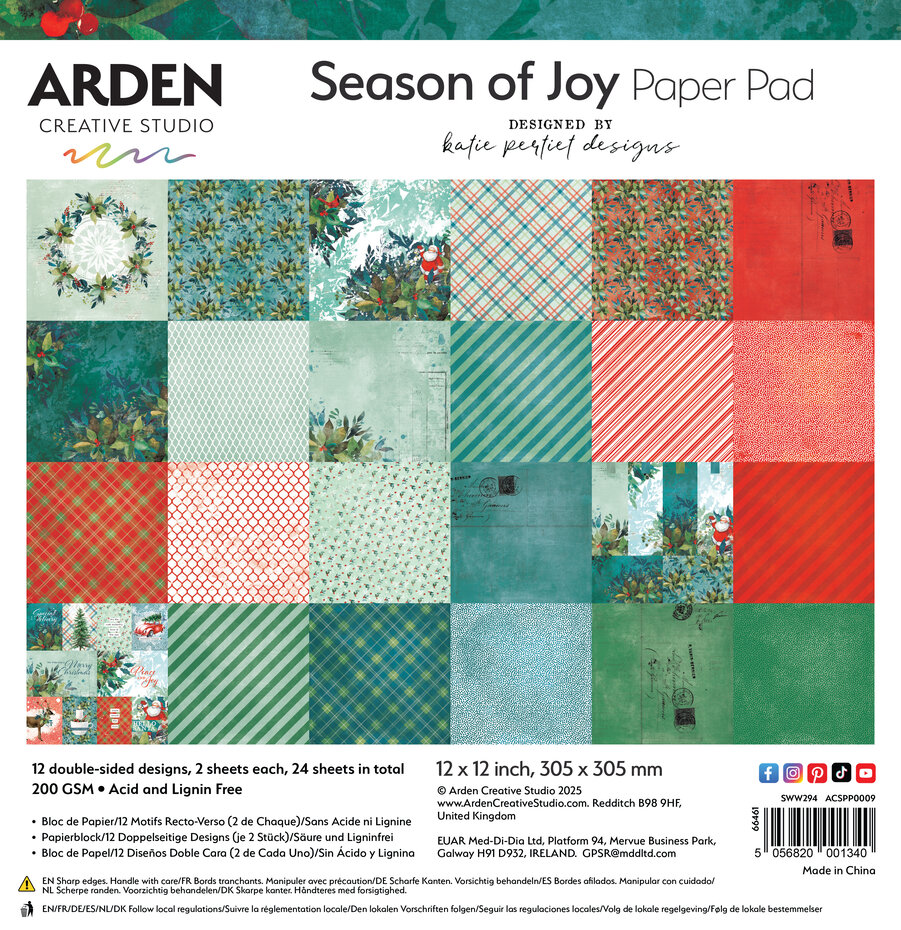 ACSPP0009 Season of Joy 12x12 Inch Paper Pad