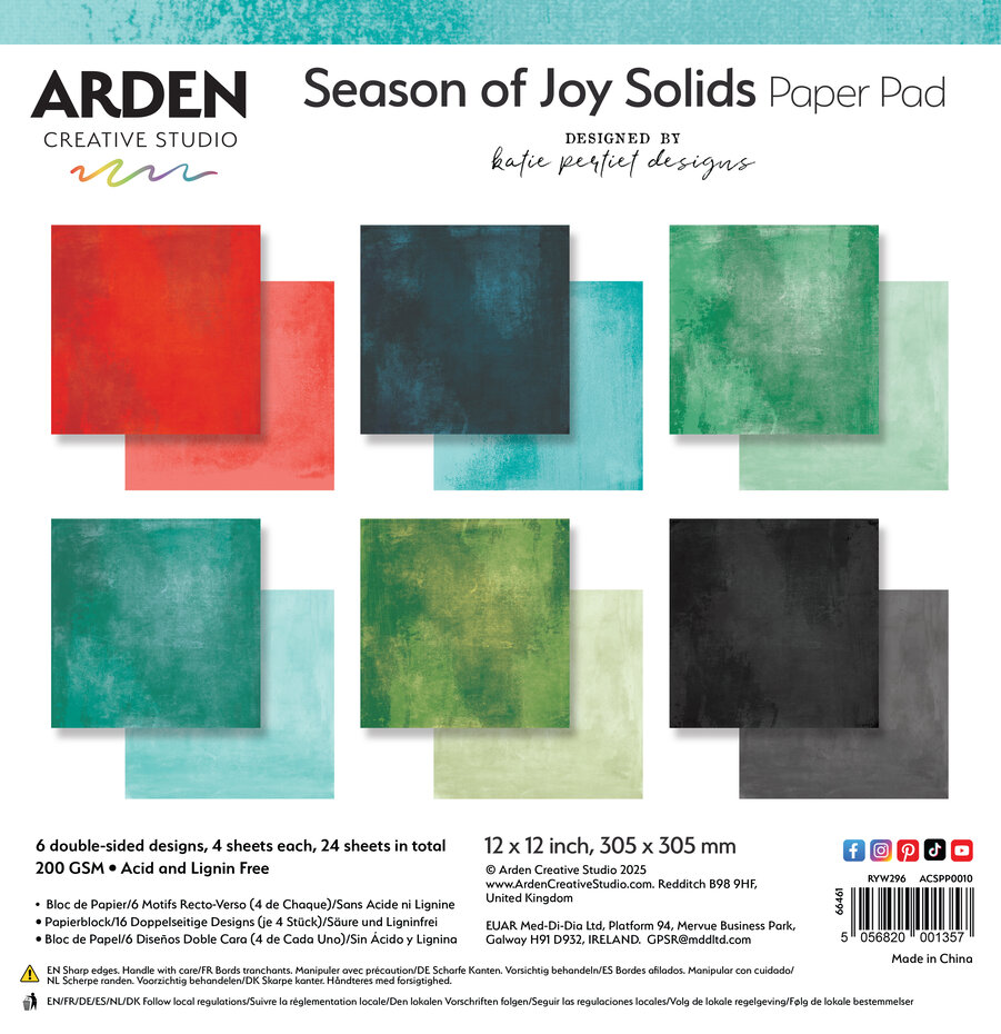 ACSPP0010 Season of Joy Solids 12x12 Inch Paper Pad