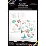 ACSRO0003 Vintage Christmas 6x8 Inch Rub-On Transfer Set
