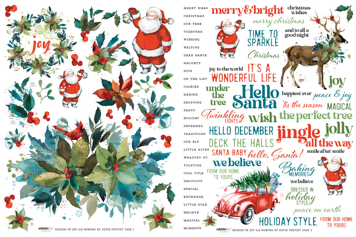 ACSRO0004 Season of Joy 6x8 Inch Rub-On Transfer Set