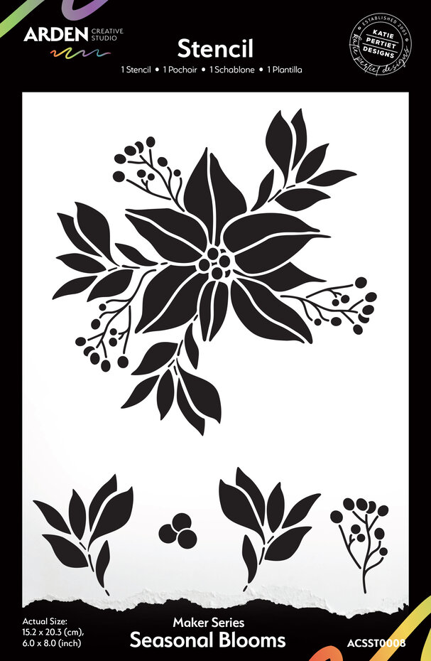 ACSST0008 Maker Series 6x8 Inch Stencil Seasonal Bloom
