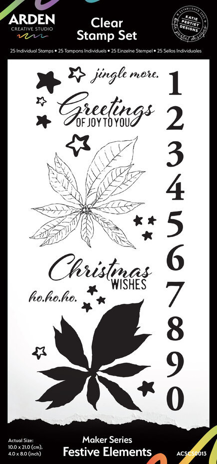 ACSCS0013 Maker Series 4x8 Inch Clear Stamp Set Festive Elements