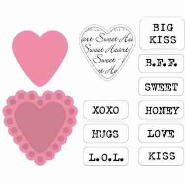 COL1307 Wykrojniki typu Collectable Candy Hearts + stemple