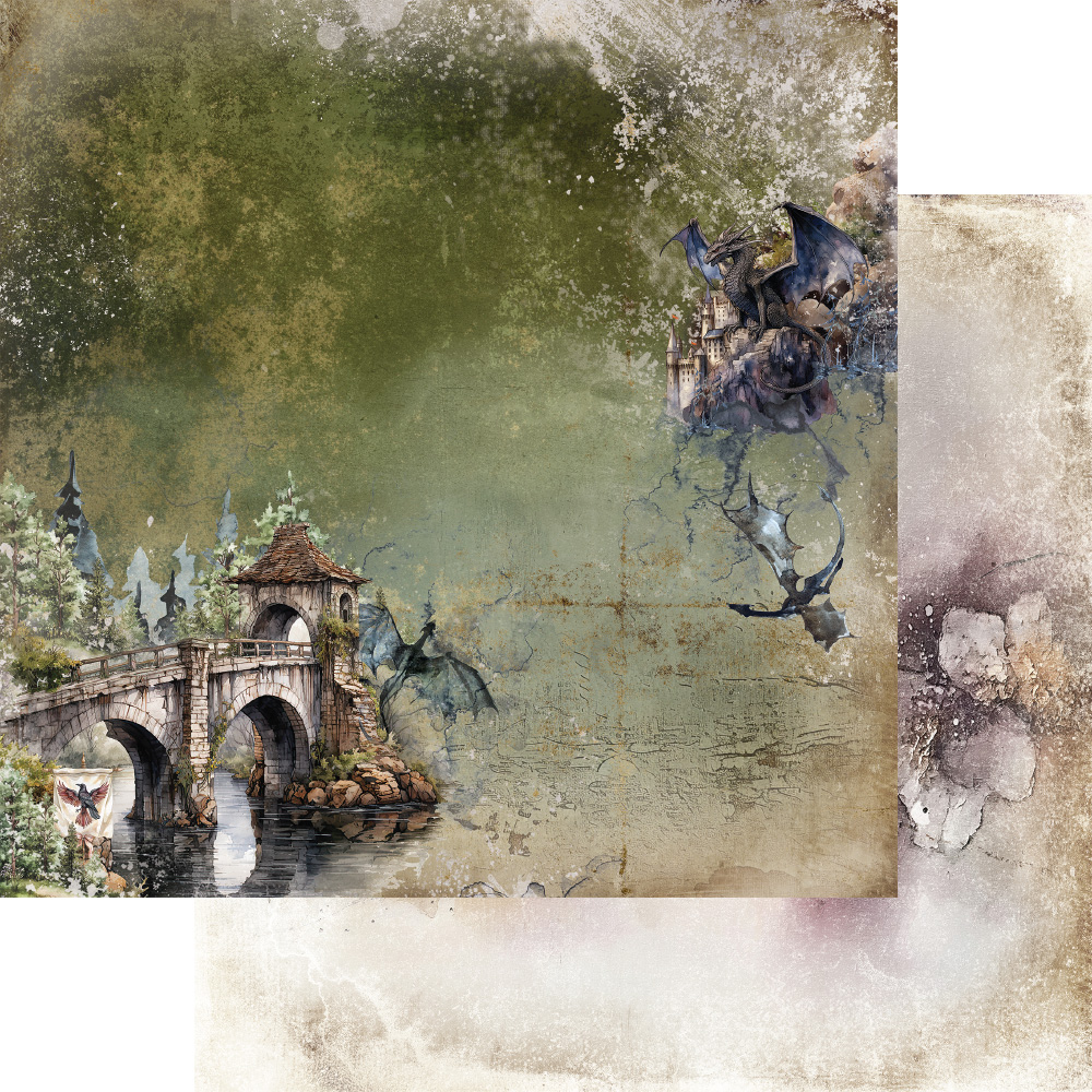 AA-LOD-08 Alchemy of Art - 8x8'' - A SET OF PAPERS 20,3x20,3cm The Legends of the Dragons