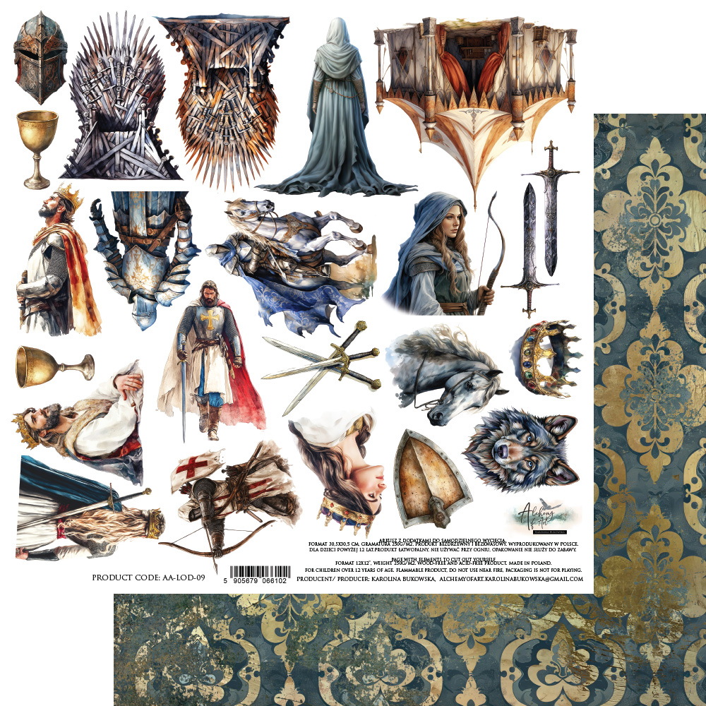 AA-LOD-09 Paper sheet 12x12'' The Legends of the Dragons