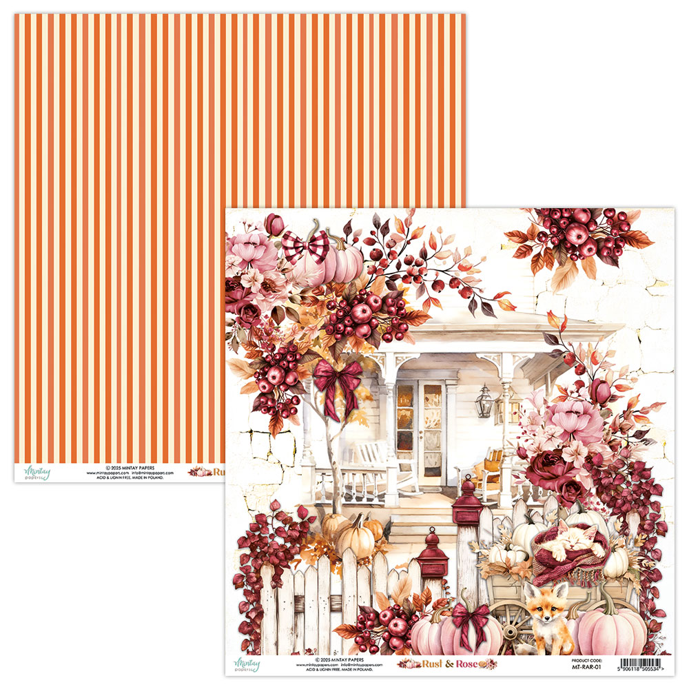 MT-RAR-07 RUST & ROSE - paper set 30.5x30.5cm