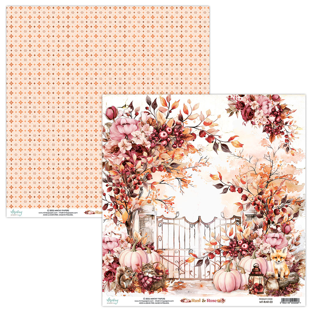 MT-RAR-07 RUST & ROSE - paper set 30.5x30.5cm