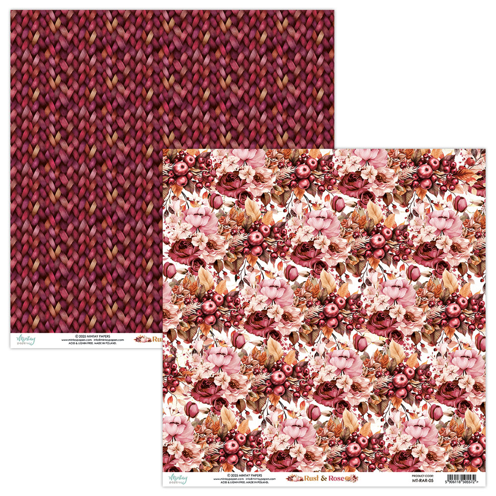MT-RAR-07 RUST & ROSE - paper set 30.5x30.5cm
