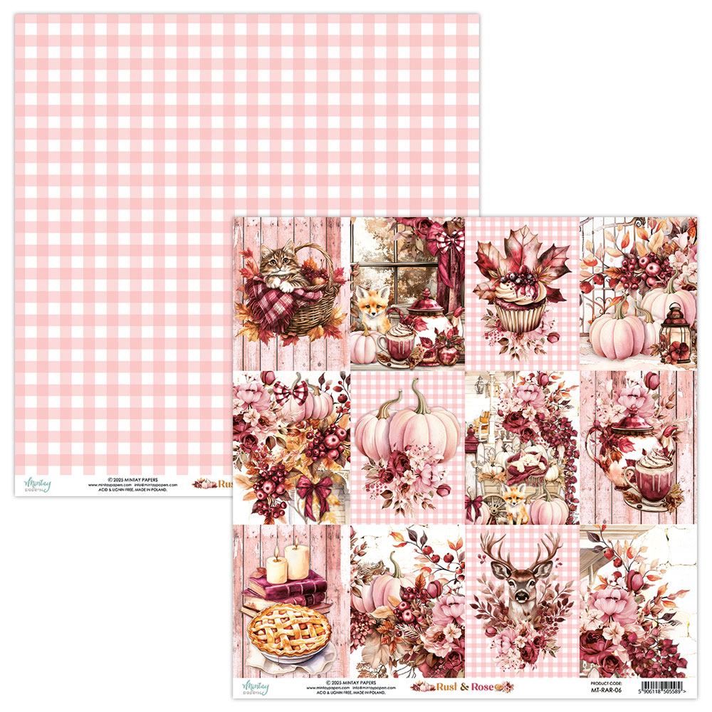 MT-RAR-07 RUST & ROSE - paper set 30.5x30.5cm