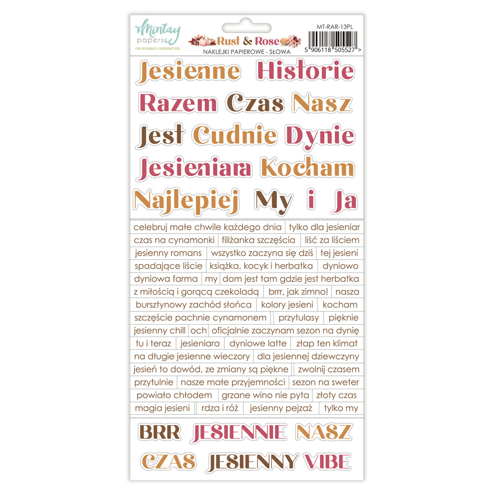 MT-RAR-13PL RUST & ROSE Paper stickers - elements PL - MINTAY