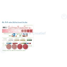 25.7668 Glitter foam set 11, 4 sheets A4, 2 pastel pink & 2 pink.
