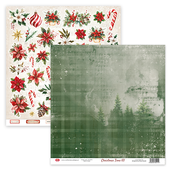 CPS-CHT30-12 Paper set 12x12" Christmas Time -12 sheets