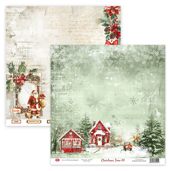 CPS-CHT30-12 Paper set 12x12" Christmas Time -12 sheets