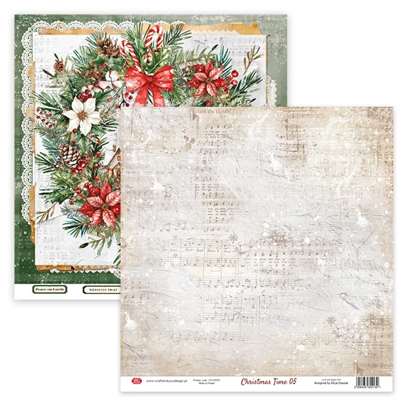 CPS-CHT30-12 Paper set 12x12" Christmas Time -12 sheets