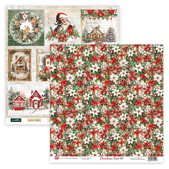 CPS-CHT30-12 Paper set 12x12" Christmas Time -12 sheets