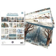 FB2506 12 x one side paper A4 Marianne Design-Art Journaling & Card Making Backgrounds by Fairybells Winter Set