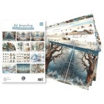 FB2506 12 x one side paper A4 Marianne Design-Art Journaling & Card Making Backgrounds by Fairybells Winter Set