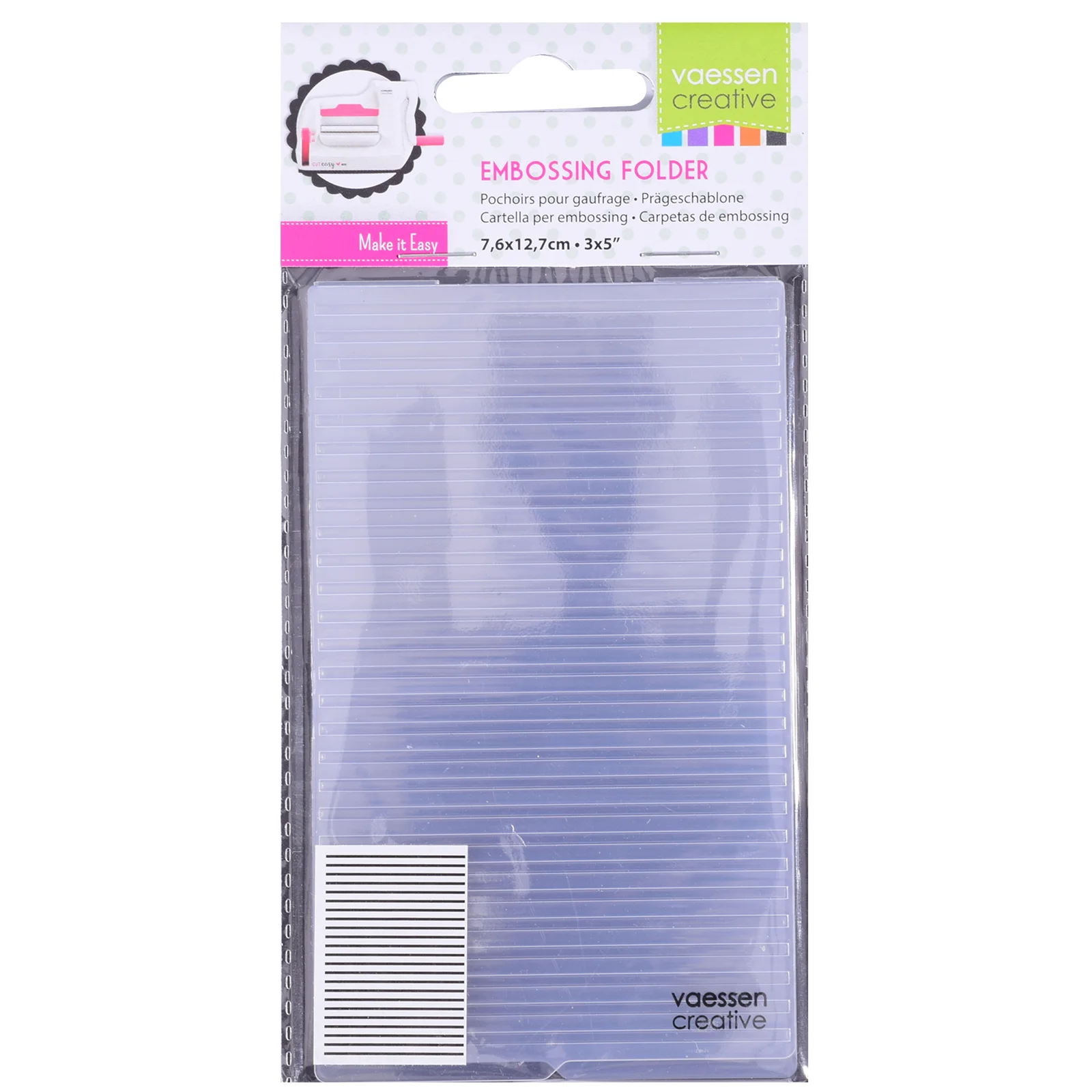 100604-108 Folder embossing 7,6x12,7cm- Lines