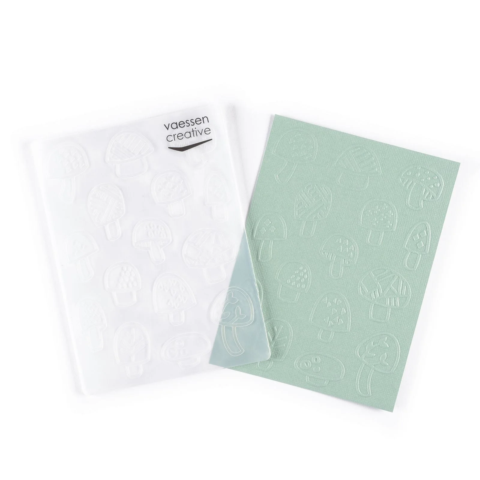 100605-085 Vaessen Creative • Embossing Folder 10,7x14,6cm- Mushroom Varieties