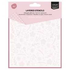 3625-0119  Vaessen Creative • Stencil Flowers & Stars 3pcs