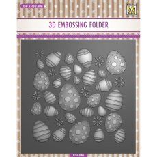 EF3D066 Nellie's Choice • 3D Embossing Folder Background Easter Eggs