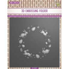 EF3D067 Nellie's Choice • 3D Embossing Folder  Easter Wreath