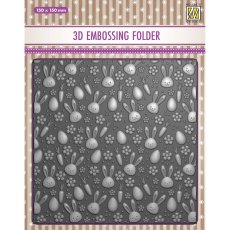 EF3D085 Nellie's Choice • 3D Embossing Folder Background Bunnies and Carrots
