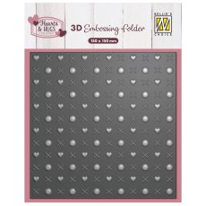 EF3D107 Nellie's Choice • 3D Embossing Folder Hugs & Kisses