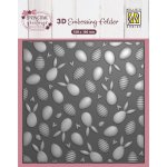 EF3D111 Nellie's Choice • 3D Embossing Folder Background Rabbits and Easter Eggs