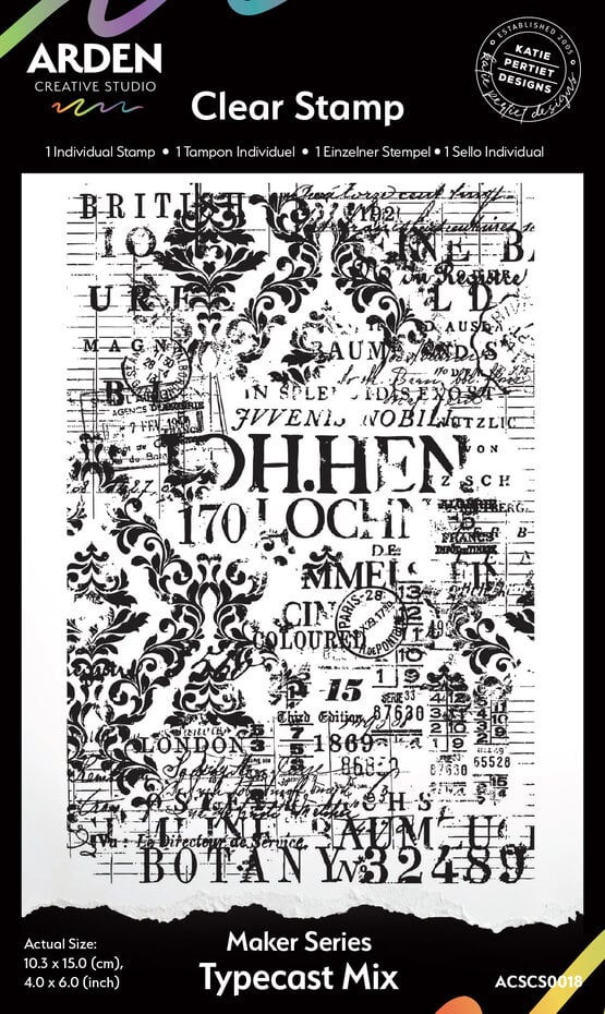 ACSCS0018 Laurel Grove Maker Series 4x6 Inch Background Stamp Typecast Mix