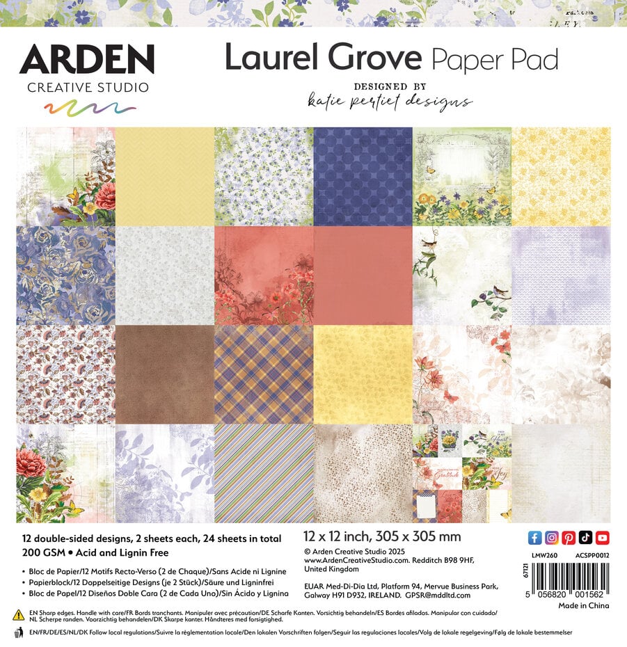 ACSPP0012 Laurel Grove 12x12 Inch Paper Pad
